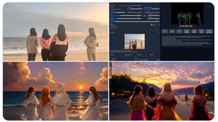【AI绘画】Stable-Diffusion 通过骨架分析插件ControlNet 来制作超有意境的图片-零度博客