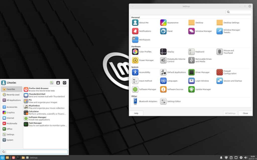 Linux Mint 22.1 Xfce 桌面